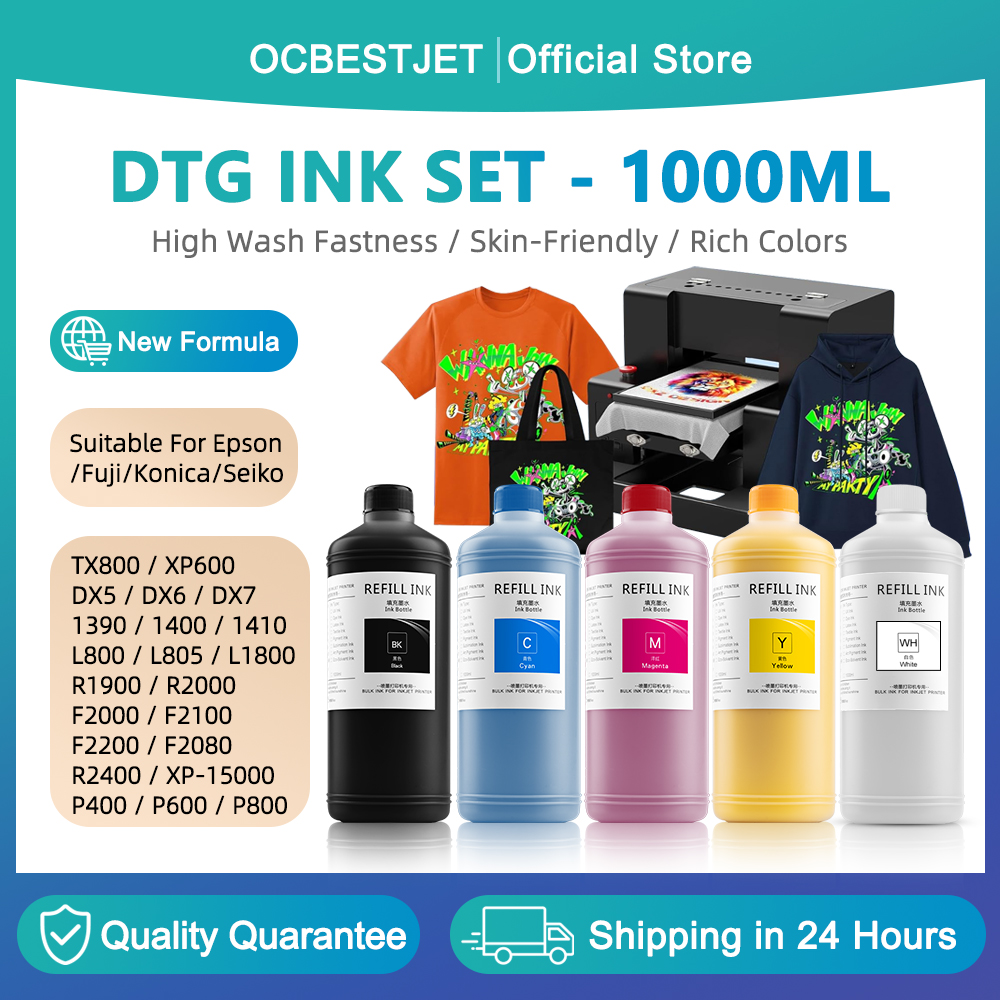 Direct To Garment Ink - 5Colors 1000ML DTG Ink Direct to