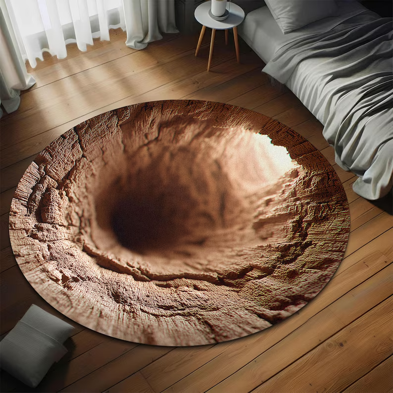 3D Mountain Hole Printed Rug M - Wholesale Commercial Printing avis et prix