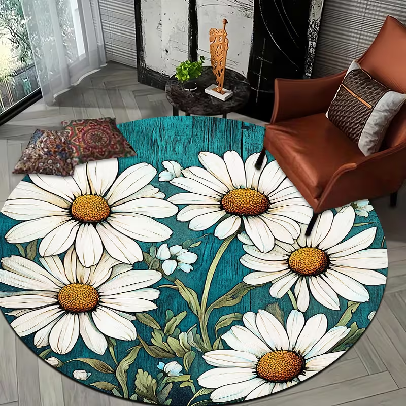 Dark Green Poppy Floral Round  - Wholesale Commercial Printing avis et prix